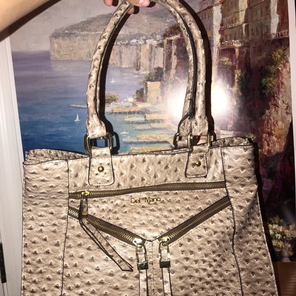 Del Mano Ostrich-Look Large Tote Bag - Picture 2 of 13